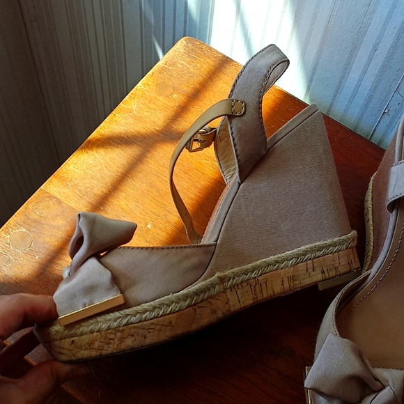 Tory Burch Penny Tan Espadrille Leather Wedge Sandal - Picture 2 of 7